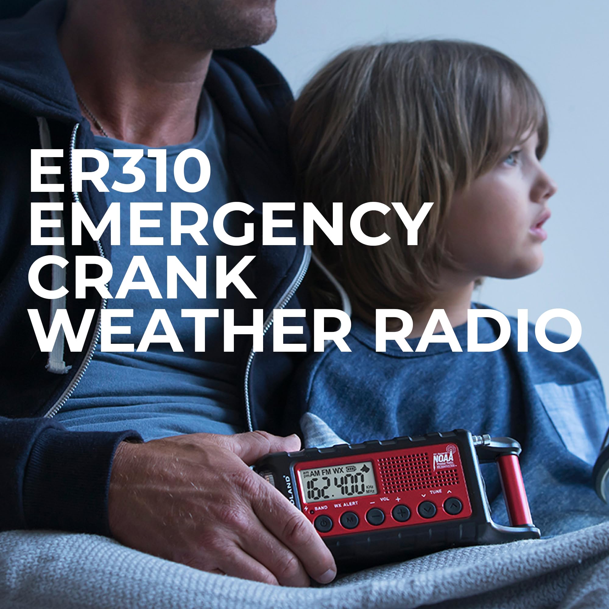 Midland ER310 Emergency Solar Hand Crank AM/FM NOAA Weather Radio - Portable Survival Radio with Cree LED Flashlight, USB Charger & Power Bank - Perfect for Camping, Hiking & Emergency Preparedness