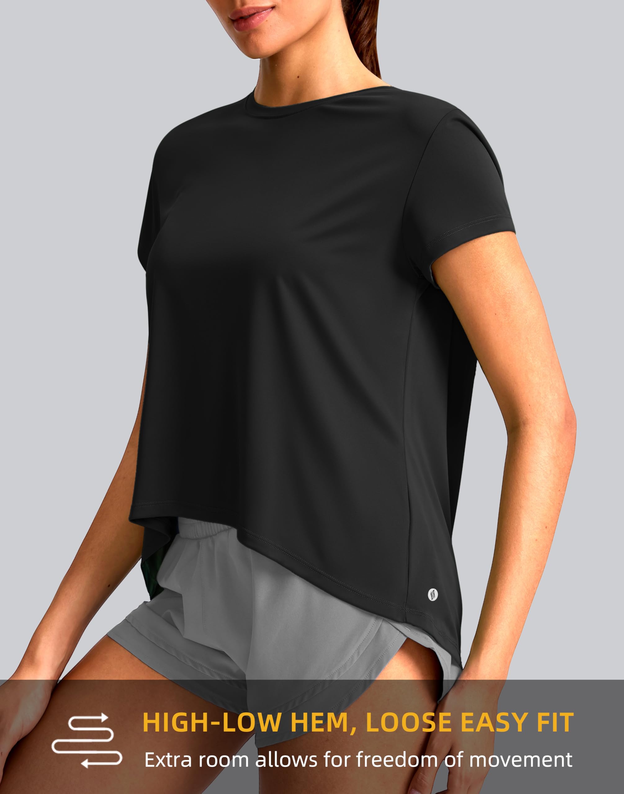Women's Loose Fit Short Sleeve Workout Tops - Breathable Yoga T-Shirts for Running & Athletic Activities | Sun Protection Activewear for Gym, Outdoor Sports & Summer Fitness
