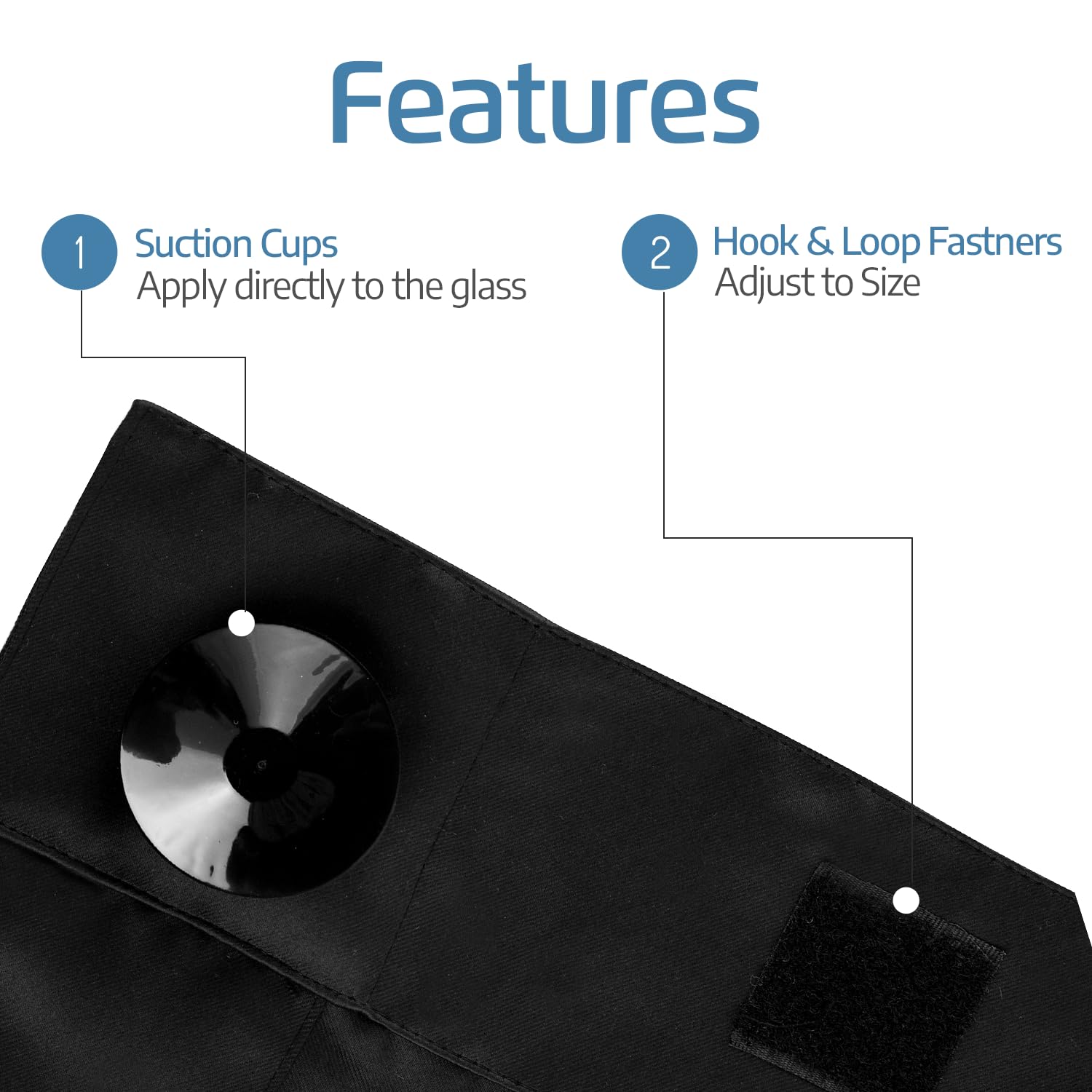 Blackout Curtain with Suction Cups - No Tools Required Easy Install Window Shade | Portable Room Darkening Curtain for Nursery, Dorm, Travel | 66x51 Inch Light Blocking Panel with Storage Bag | Perfect for Baby Sleep, Shift Workers & Light Sensitivity Relief