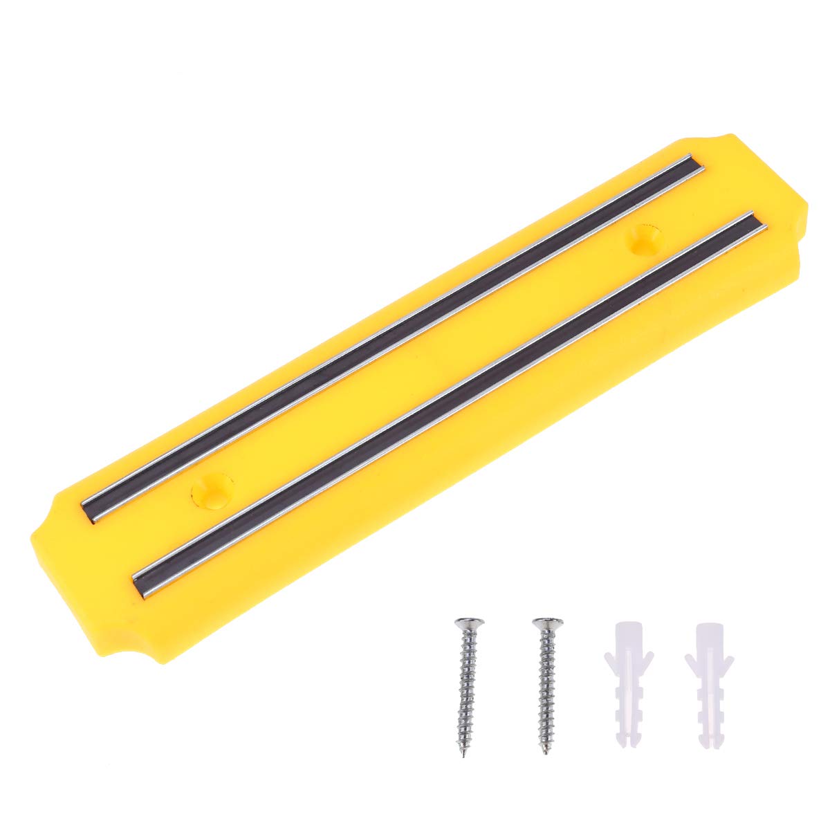1PC Magnetic Knife Holder Wall Mount - Strong Kitchen Knife Organizer Rack with Rustproof Coating, Space Saving Yellow Knife Shelf for Chefs & Home Cooks (Perfect for Kitchen Countertops & Drawer Organization)