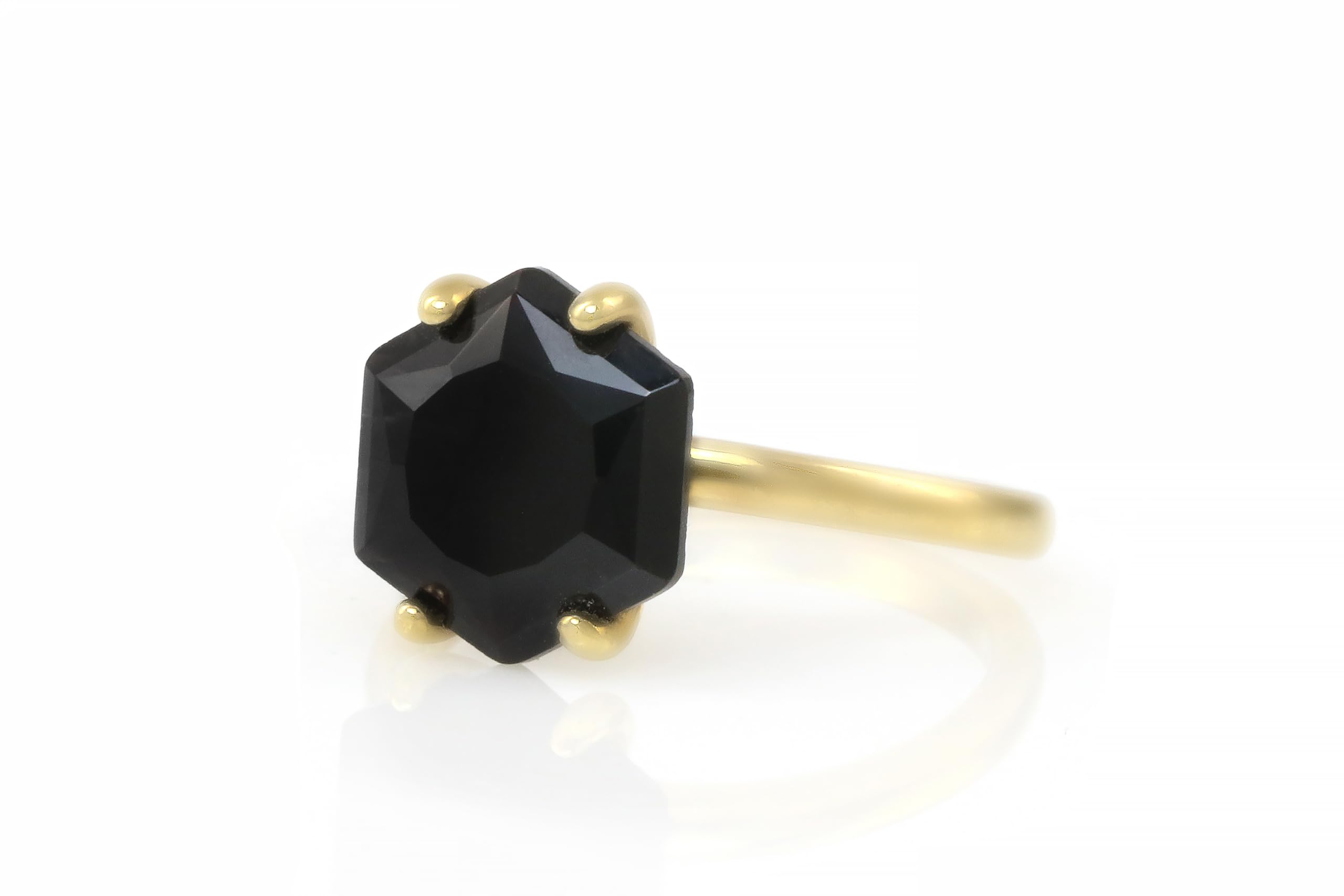 Handmade Black Onyx Statement Ring for Women - Adjustable Size Bohemian Jewelry, Fashion & Engagement Gemstone Ring - Perfect for Parties, Weddings & Everyday Wear