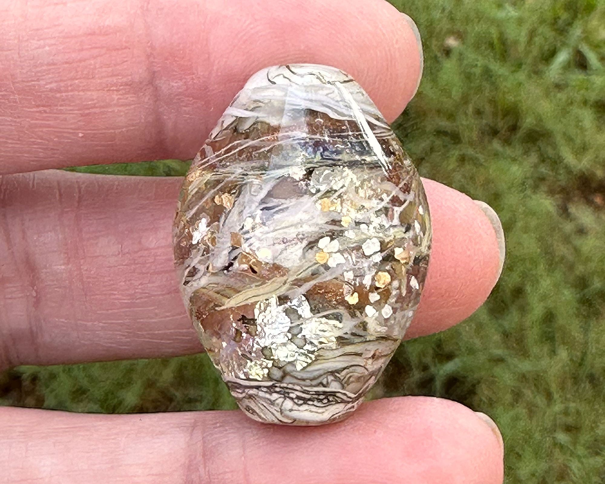 Handmade Silver Metal Organic Lampwork Focal Bead SRA - Perfect for Jewelry Making, DIY Crafts & Beading Projects