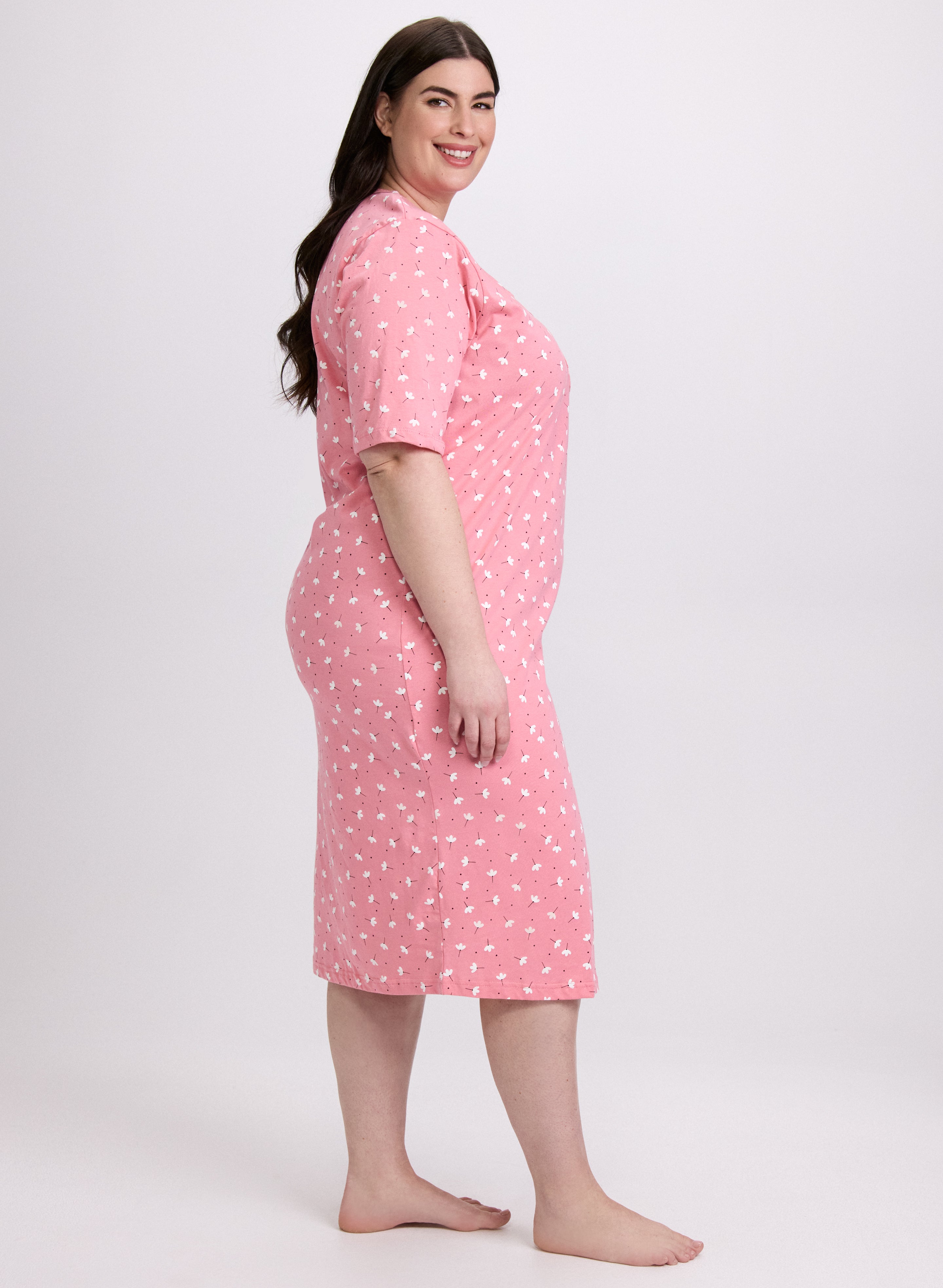 Floral Print Nightgown for Women - Soft & Comfortable Sleepwear - Perfect for Relaxing at Home or Vacation