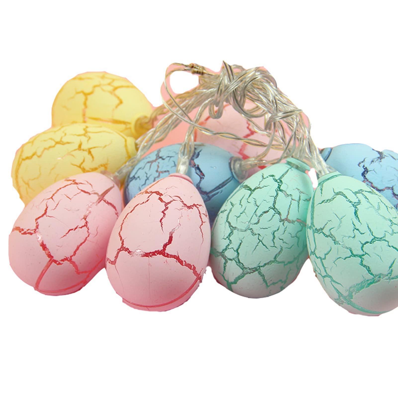 Colorful Easter Egg Light String - Glittery Reusable Spring Party Decorations for Indoor & Outdoor Easter Celebrations, Garden, and Home Festive Lighting