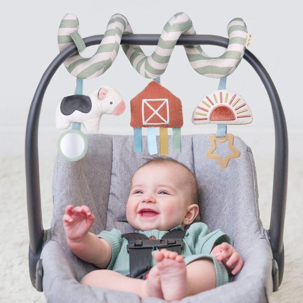 Itzy Ritzy Bitzy Spiral Car Seat Activity Toy - Baby Travel Entertainment for Infants & Toddlers - Perfect for Road Trips, Airplane Rides & Stroller Use
