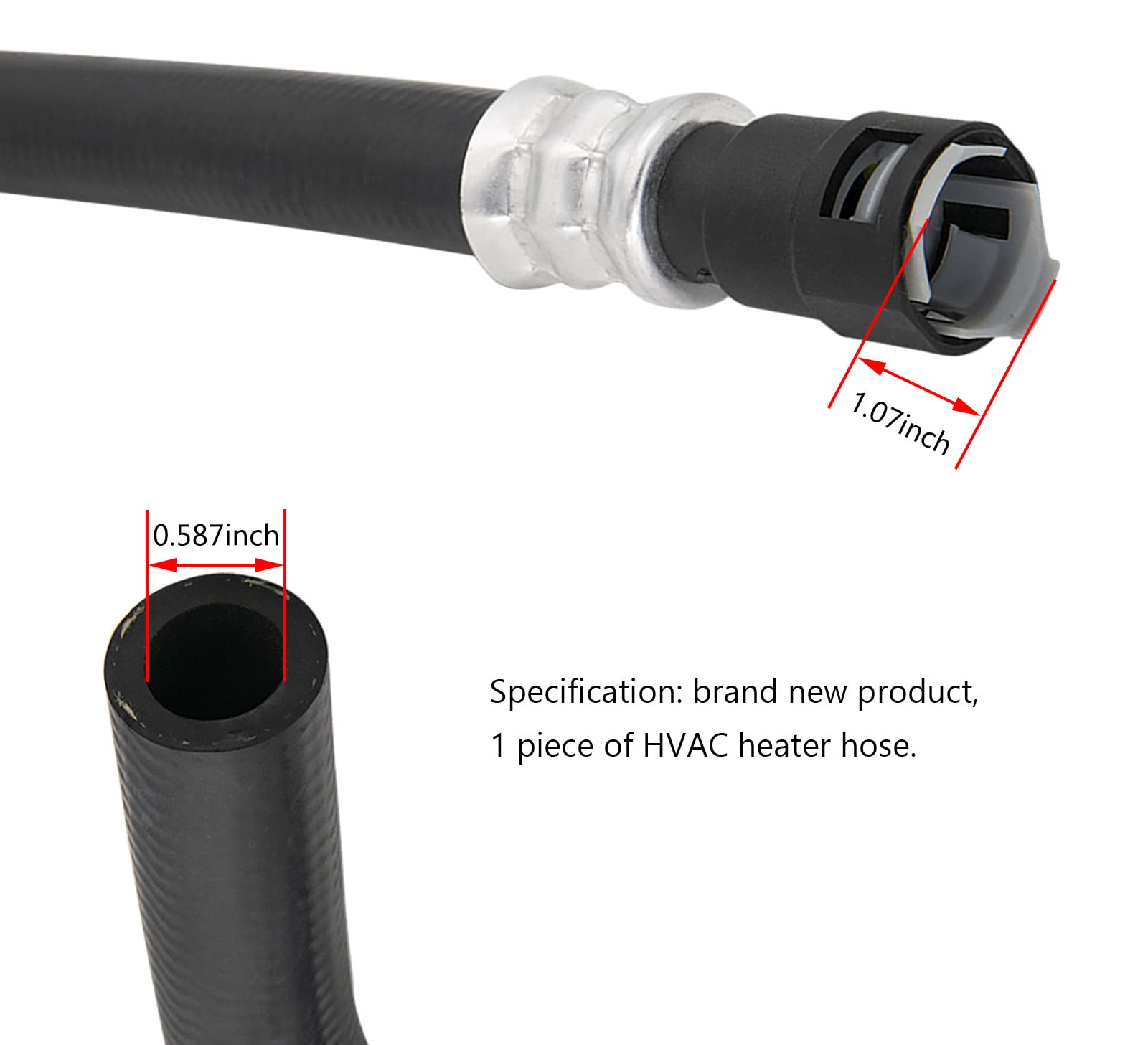 15145587 Lower Heater Hose Assembly for Cadillac Chevy GMC - Replacement HVAC Heater Core Hose, Engine Cooling System Part - Perfect for Winter Driving & HVAC Repair
