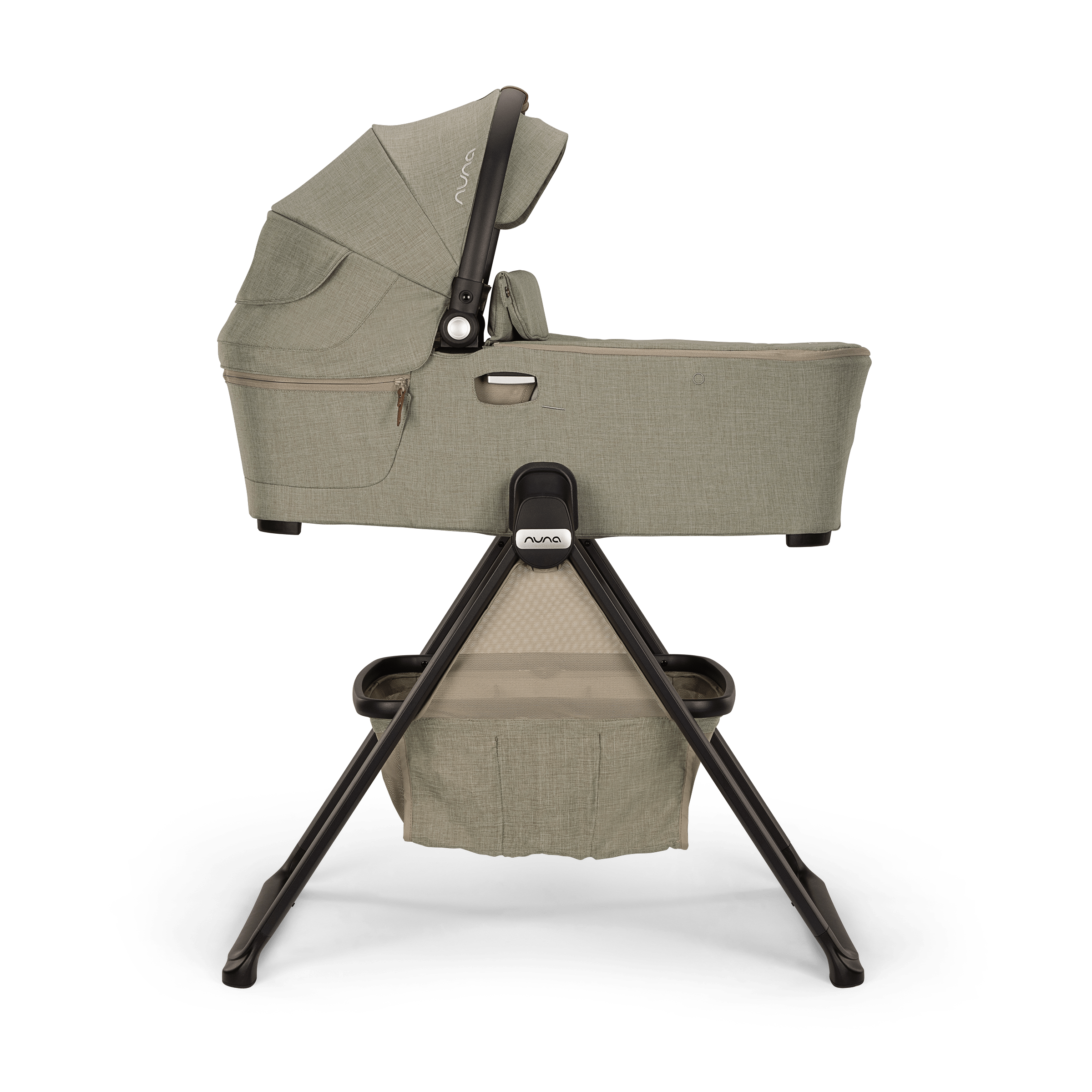 Nuna DEMI Next Bassinet with Stand - Premium Granite Gray Baby Crib for Newborns & Infants | Perfect for Nursery, Bedroom Co-Sleeping & Travel