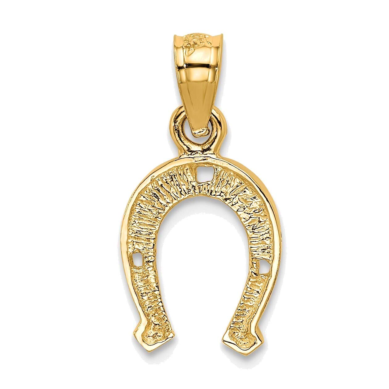 14K Yellow Gold Horseshoe Pendant - Lucky Charm Jewelry for Everyday Wear