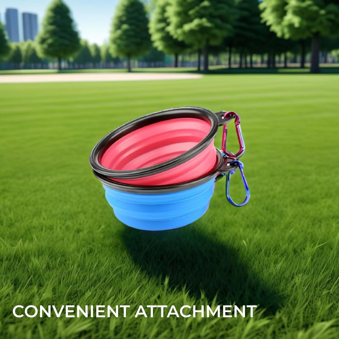 H&S 2 Pack Collapsible Silicone Travel Bowls for Dogs & Cats - Portable Pet Food & Water Dish for Hiking, Camping, Travel (Small) - Perfect for Outdoor Adventures & On-the-Go Feeding