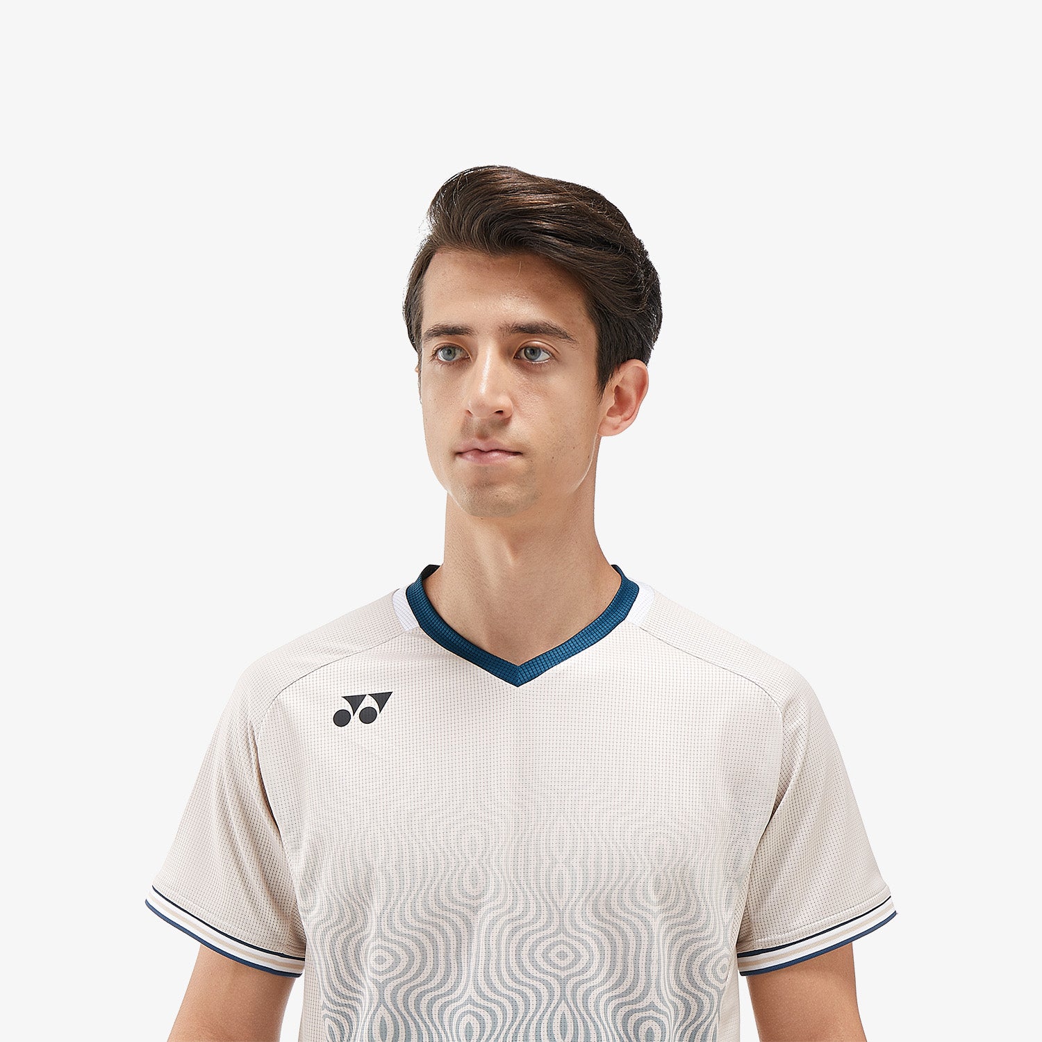 Yonex Men's Crew Neck Tournament Tennis Shirt 10567OM (Oatmeal) - Moisture Wicking Performance Top for Competitive Matches & Training