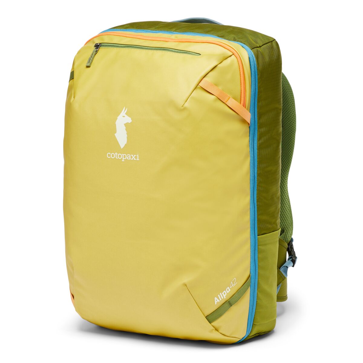 Cotopaxi Allpa 42L Travel Backpack - 42L Carry-On Hiking Backpack with Laptop Sleeve, Water-Resistant & Durable for Outdoor Adventures, Travel & Commuting - Lemongrass/Cedar Color