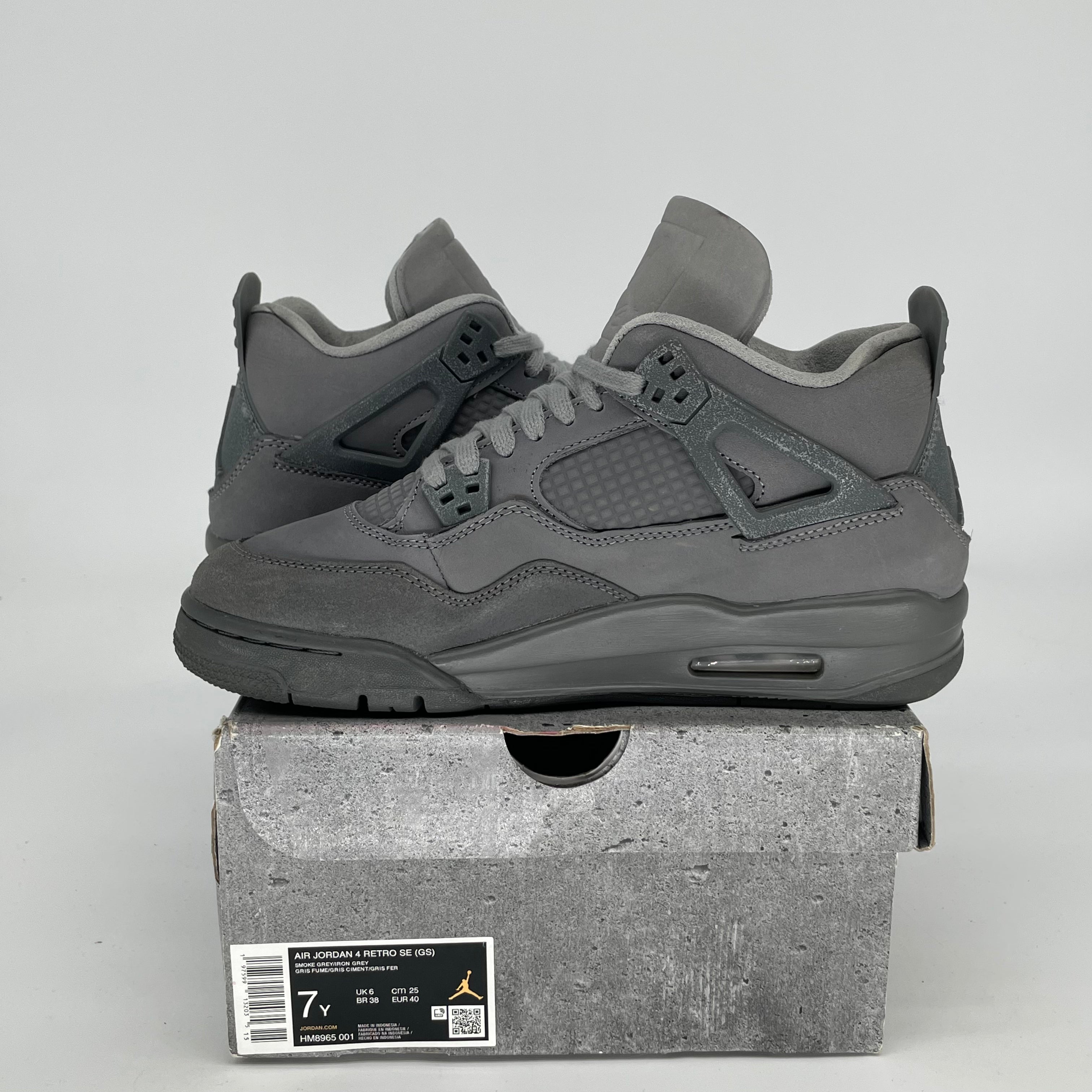 AIR JORDAN 4 Retro Wet Cement Sneakers - Men's Size 7 & Women's Size 8.5 (HM8965-001) - Perfect for Basketball, Streetwear & Sneaker Collectors
