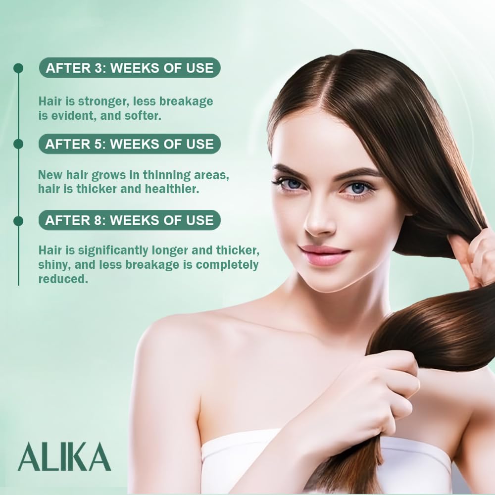 ALIKA Hair Growth Shampoo, Conditioner & 2 Serum Set for Women & Men - Anti Hair Loss Treatment for Dry, Oily & Normal Scalp - Promotes Thicker, Longer & Gorgeous Hair - Perfect for Daily Hair Care & Scalp Nourishment