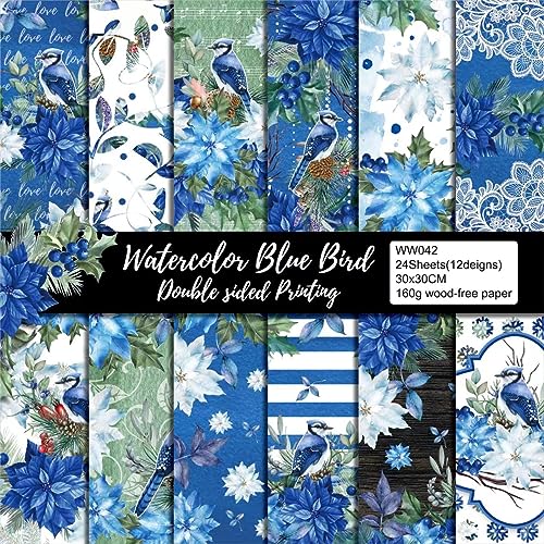 Blue Watercolor Floral
