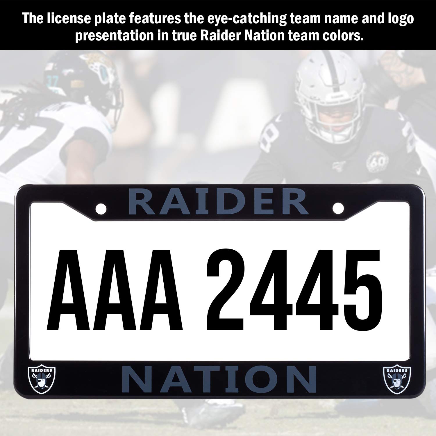 Las Vegas Raiders License Plate Frame - Black Slim Design 12.25
