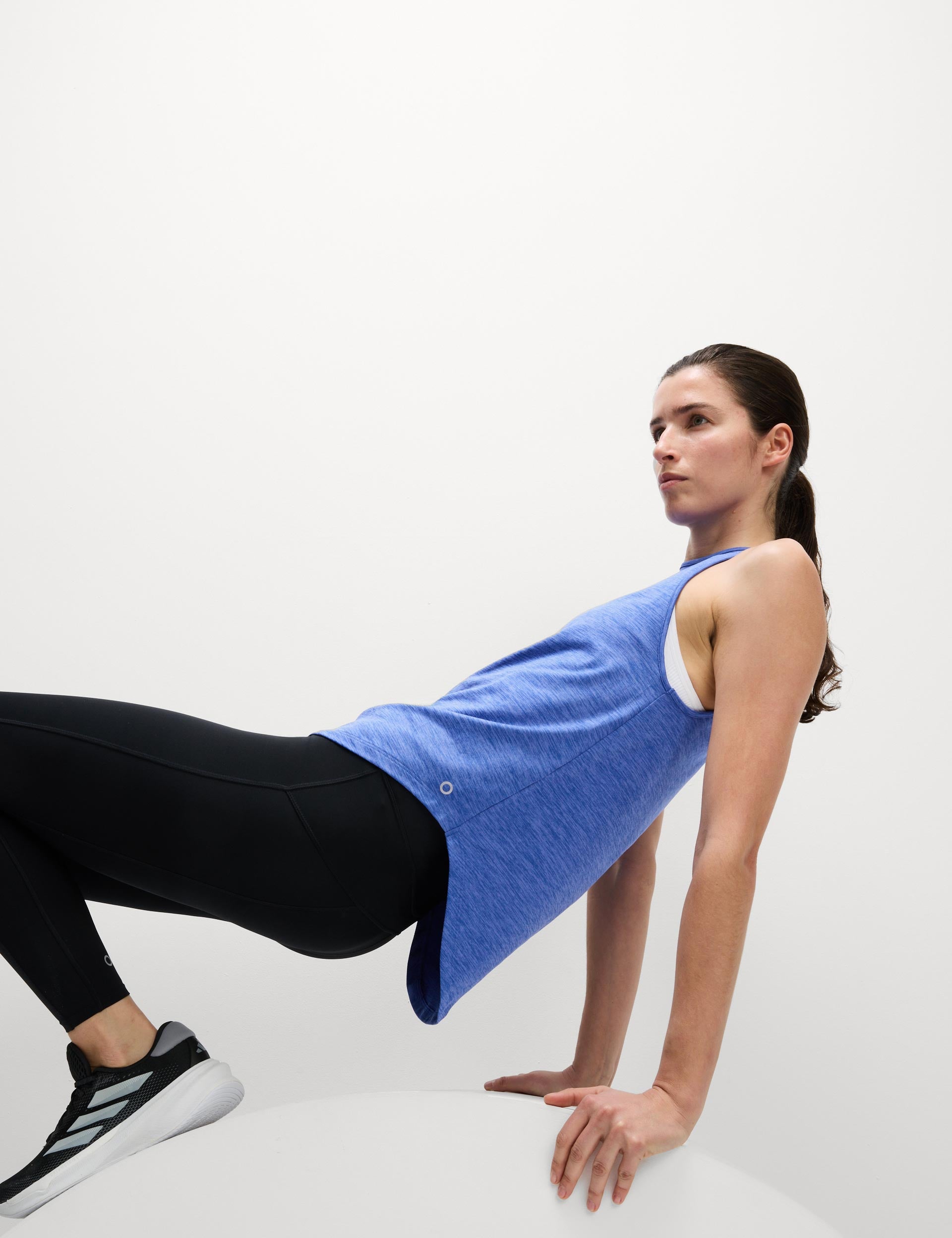 Women's Round Neck Relaxed Vest Top in Cobalt Blue - Soft & Comfortable Casual Wear for Everyday Outfits, Gym, or Layering
