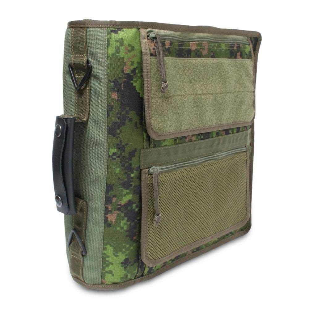 Tactical Notebook Cover - 3-Ring Binder Organizer with Zippered Padfolio & Leather Handle | Fits 3-4 Inch Binders | Durable Military-Grade Field Use | Canadian Digital Camo Pattern | Perfect for Outdoor Adventures, Office Work & Tactical Missions