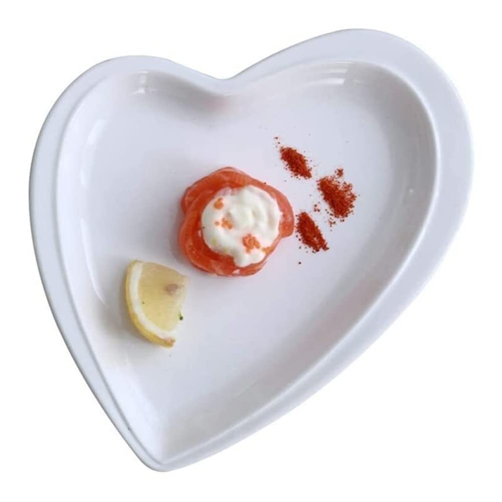 Heart-Shaped Stoneware Plate - 30x29.5cm Ceramic Serving Dish for Sauces, Sushi, Appetizers & Seasonings | Multipurpose Kitchenware for Dining, Entertaining & Home Decor