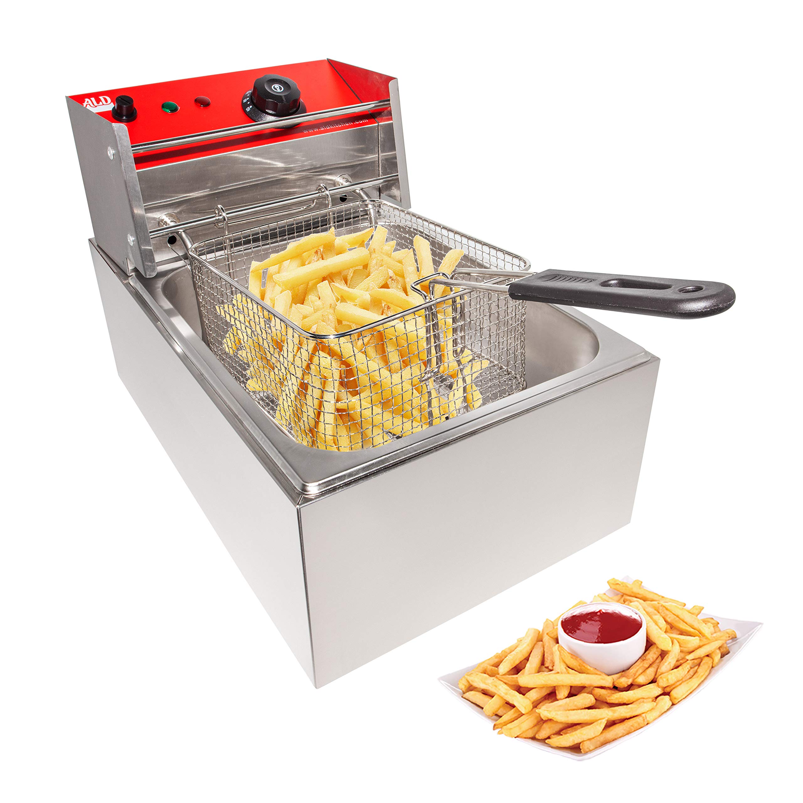 ALDKitchen Electric Deep Fryer - 6L 1-Basket & 12L 2-Basket Options | Commercial & Home Use for Chicken, French Fries, Onion Rings & More