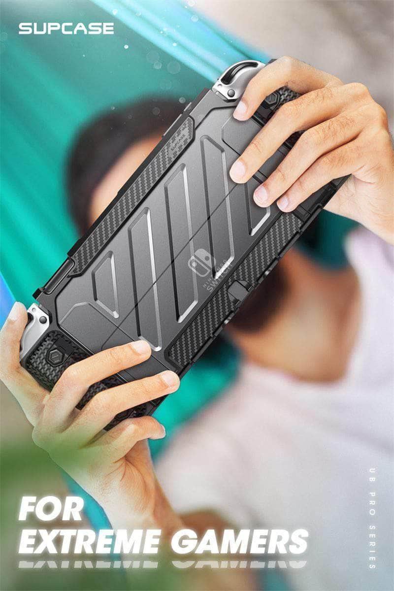 SUPCASE Dockable Rugged Protective Case for Nintendo Switch OLED 2021 - Shockproof Cover with Built-in Screen Protector for Gaming & Travel Protection