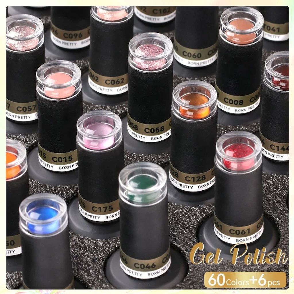 Born Pretty Pro 60 Colors Gel Nail Polish Kit - Long Lasting Soak Off UV LED Nail Art Set for Salon & Home Manicure - Perfect for Nail Art, French Tips & DIY Nail Designs