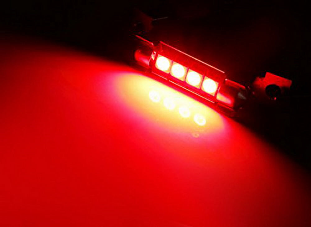 1 Red 4 SMD Error-Free 578 211-2 6411 LED Bulb - Perfect for Car Dome, Trunk & Cargo Area Lighting - Super Bright Replacement Light for Vehicles, Trucks & SUVs