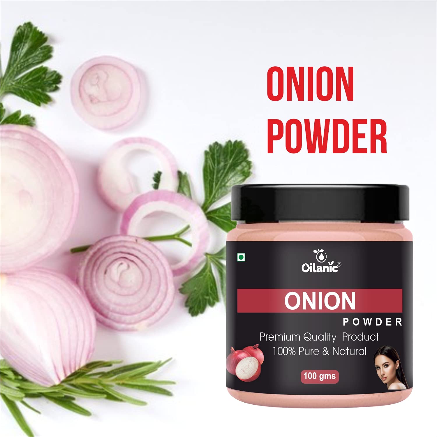 Oilanic 100% Pure Natural Onion Powder for Hair Growth & Skin Care - 2 Pack (200g Each) | Organic Onion Extract for DIY Hair Masks, Scalp Treatments & Natural Skincare Recipes