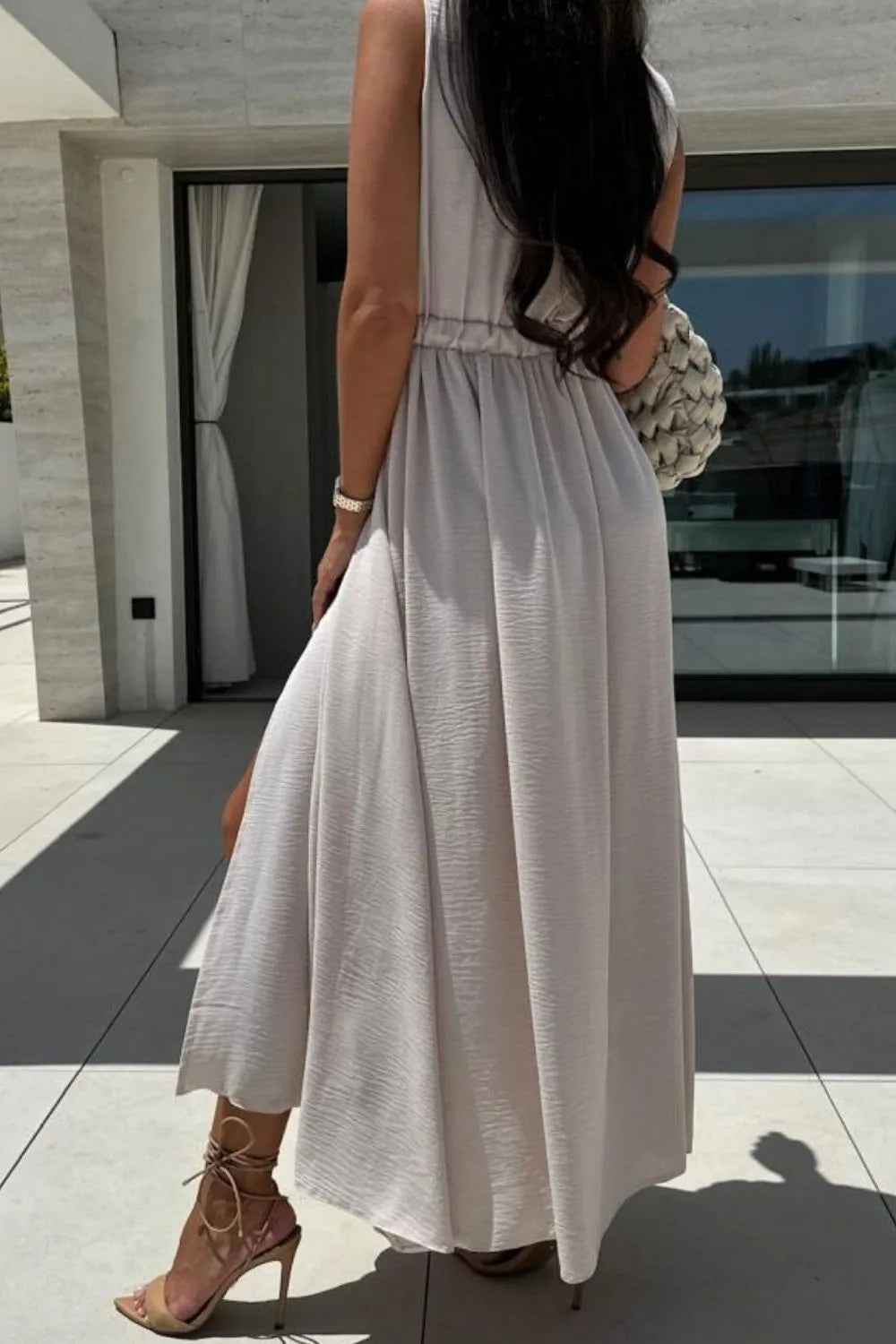 Stylish Sleeveless Slit Resort Maxi Dress for Women - Beach Vacation, Summer Party & Boho Chic Outfit