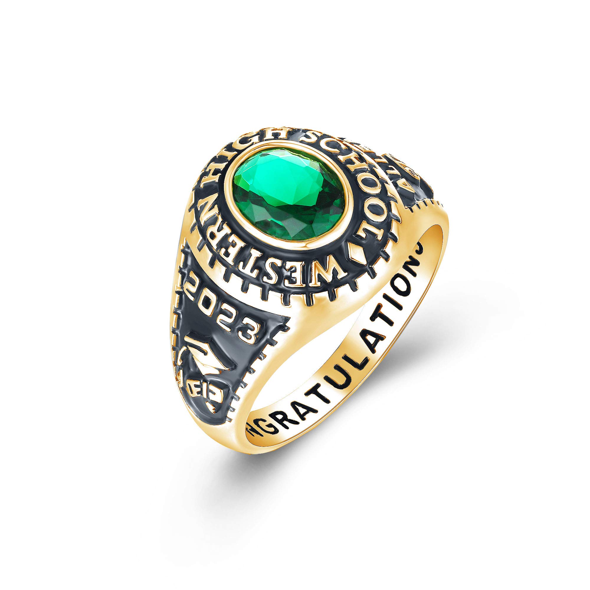 Authentic PJM Mementos USA Premium Class Ring for Men – 925 Sterling Silver or 10KT Gold Custom Graduation Ring – Personalized High School, College & University Rings – Perfect Graduation Gift for Him – Ideal for Commencement Ceremonies, Alumni Events & Special Milestones