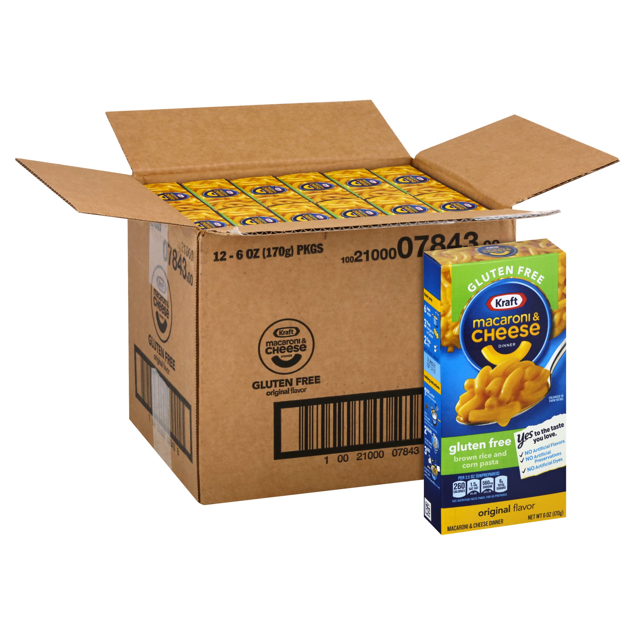 Gluten Free Original Macaroni & Cheese Dinner Box - Kraft Mac and Cheese (12 Pack, 6 oz Each) | Quick & Easy Meal for Kids, Family Dinners & Comfort Food Lovers