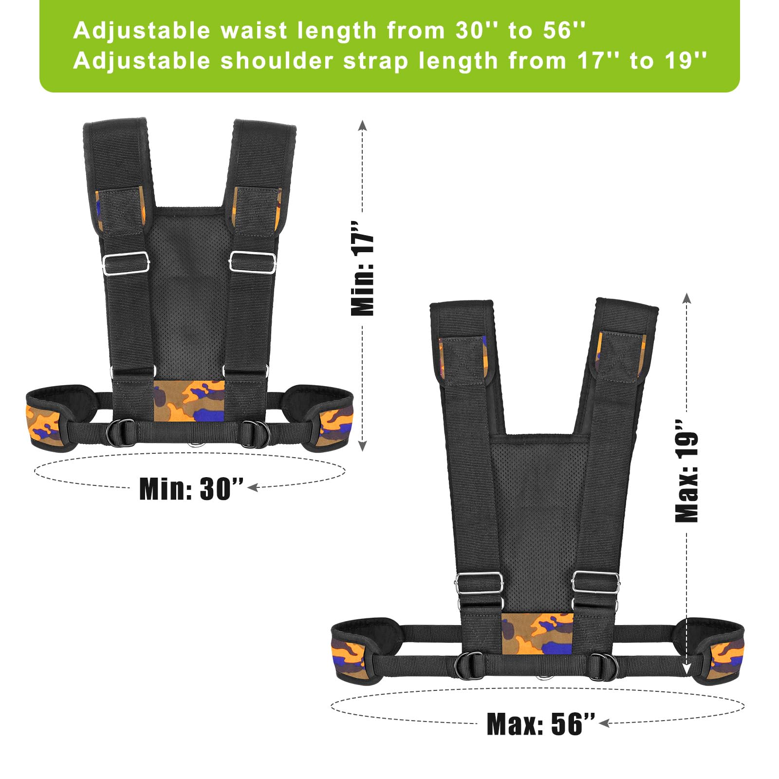 Dolibest Adjustable Sled Harness for Fitness Resistance Training - Durable & Comfortable Pull Harness for Strength Workouts, Outdoor Training, and CrossFit Exercises
