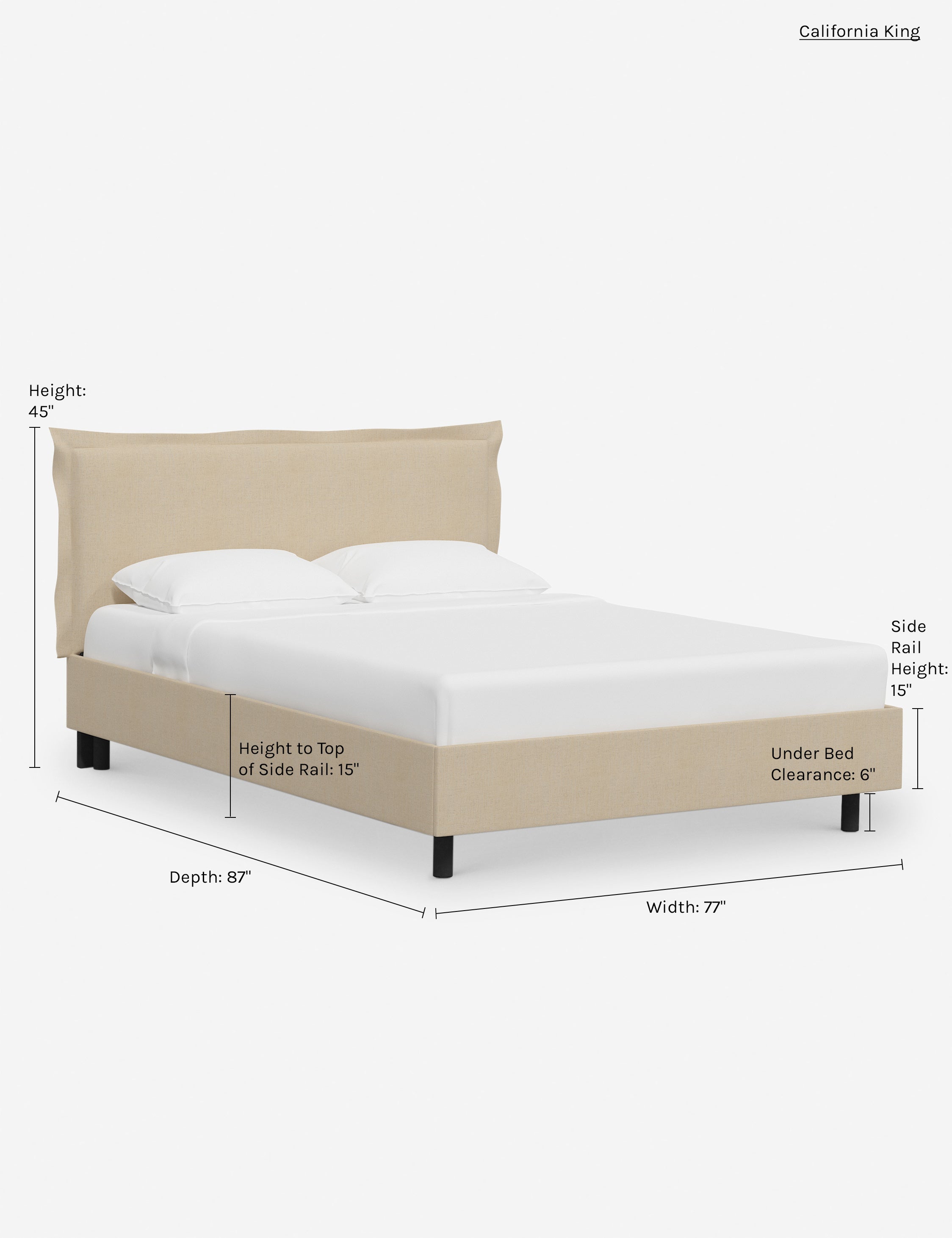 Elara Modern Platform Bed Frame - Queen Size, Wooden Slat Support, Sturdy & Noise-Free - Perfect for Bedroom, Guest Room, or Apartment