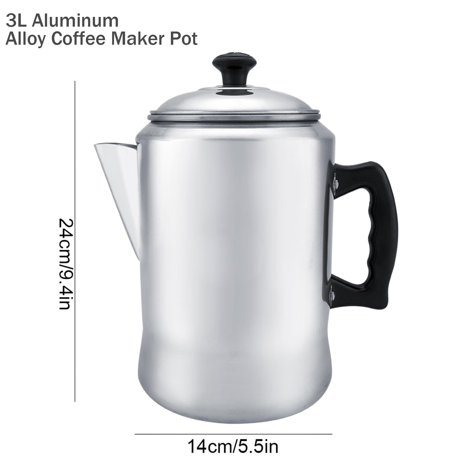 Premium Aluminum Alloy Stovetop Coffee Percolator - 8 Cup Camping & Home Brewing Percolator Pot with Lid - Ideal for Outdoor Adventures, RV Trips & Cozy Kitchen Use