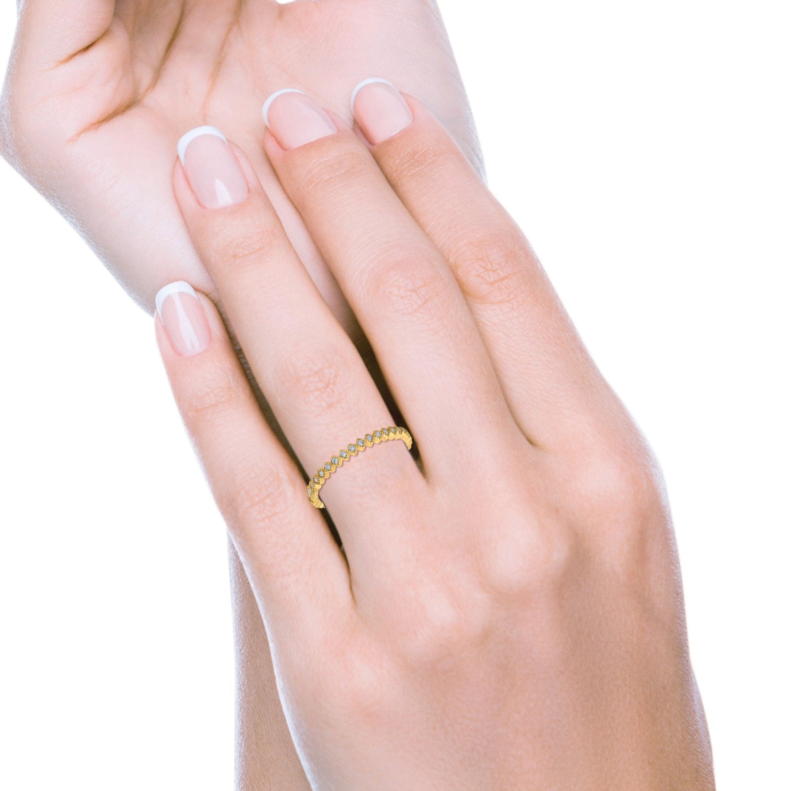 2mm Full Eternity Wedding Band Ring - Simulated Cubic Zirconia 925 Sterling Silver - Perfect for Engagement, Anniversary & Bridal Jewelry Gifts