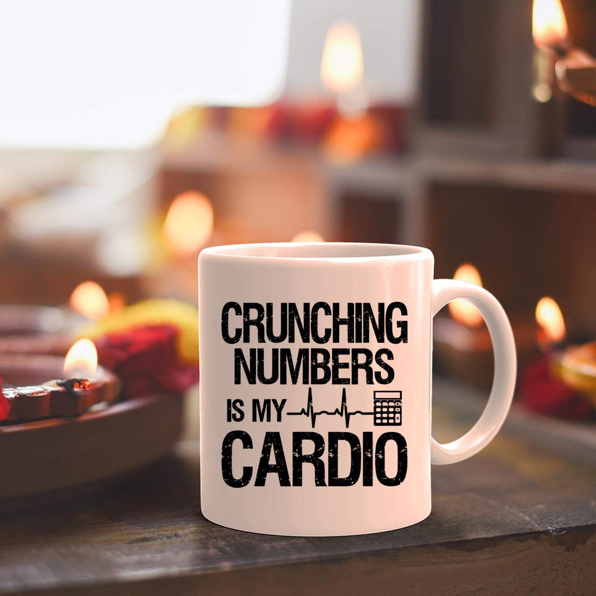 Funny Accounting Mug - Crunching Numbers Is My Cardio Accountant CPA Joke Gift - Coffee Cup for Accountants, CPAs & Finance Professionals - Perfect Office Gift for Coworkers & Bosses