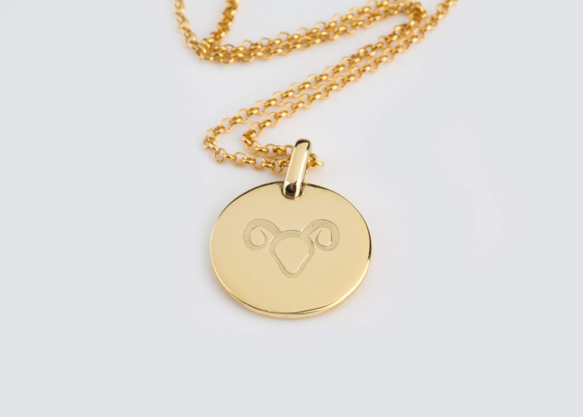 Elegant Zodiac Disc Necklace in Solid Gold & Rose Gold - Perfect Birthday Gift & Zodiac Charm Jewelry for Women | Ideal for Daily Wear, Special Occasions & Personalized Gifts