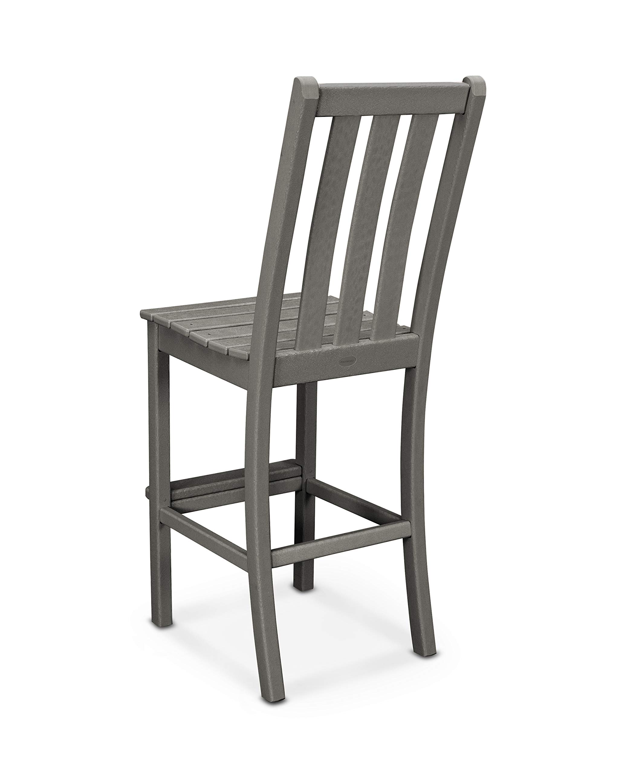 POLYWOOD® Vineyard Bar Side Chair - Durable Outdoor Furniture in Green - Perfect for Patio, Deck, and Garden Seating