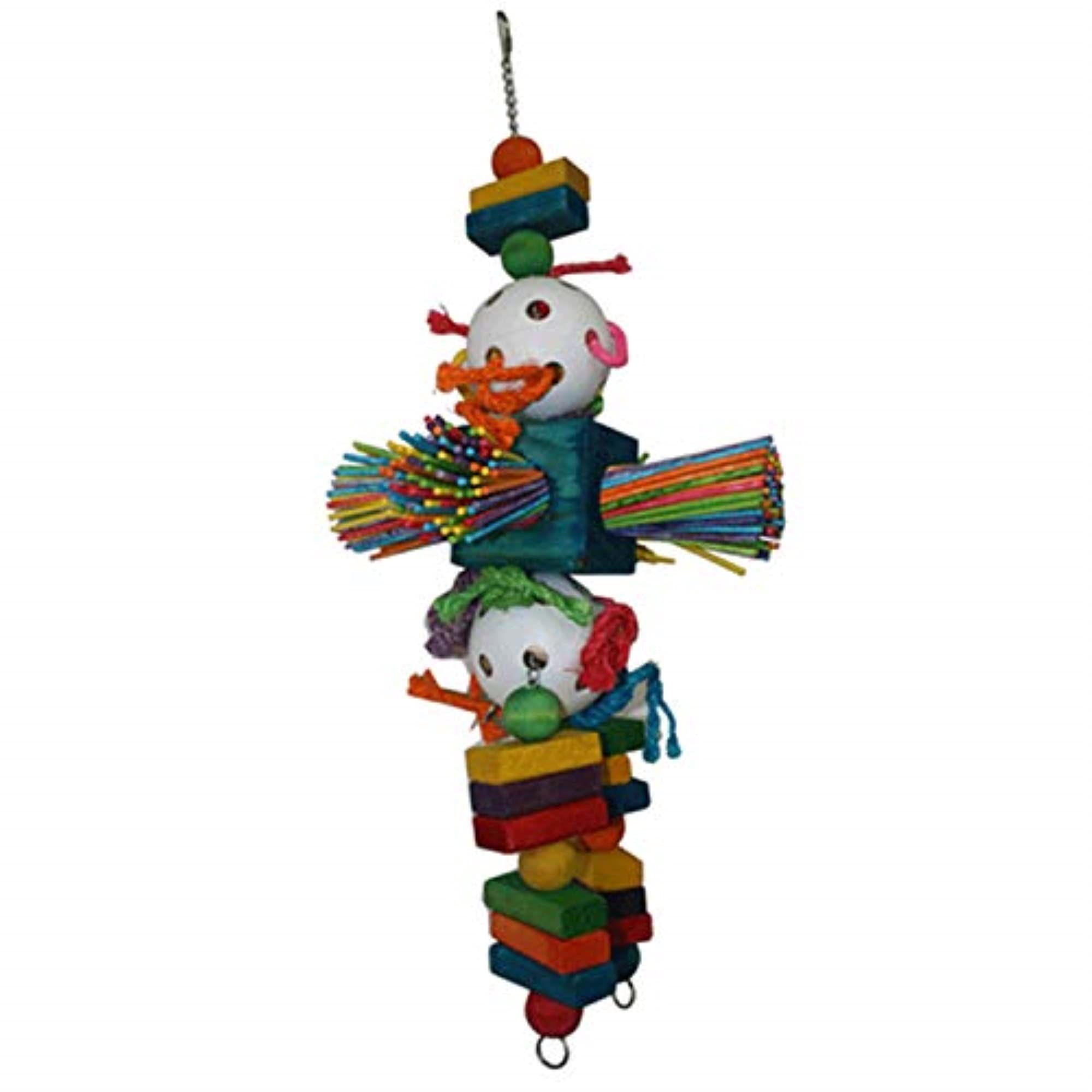 Happy Beaks Large Parrot Chew Toy for Birds - Durable Bird Toys for Cockatoos, Macaws & African Greys - Perfect for Cage Play & Foraging Fun