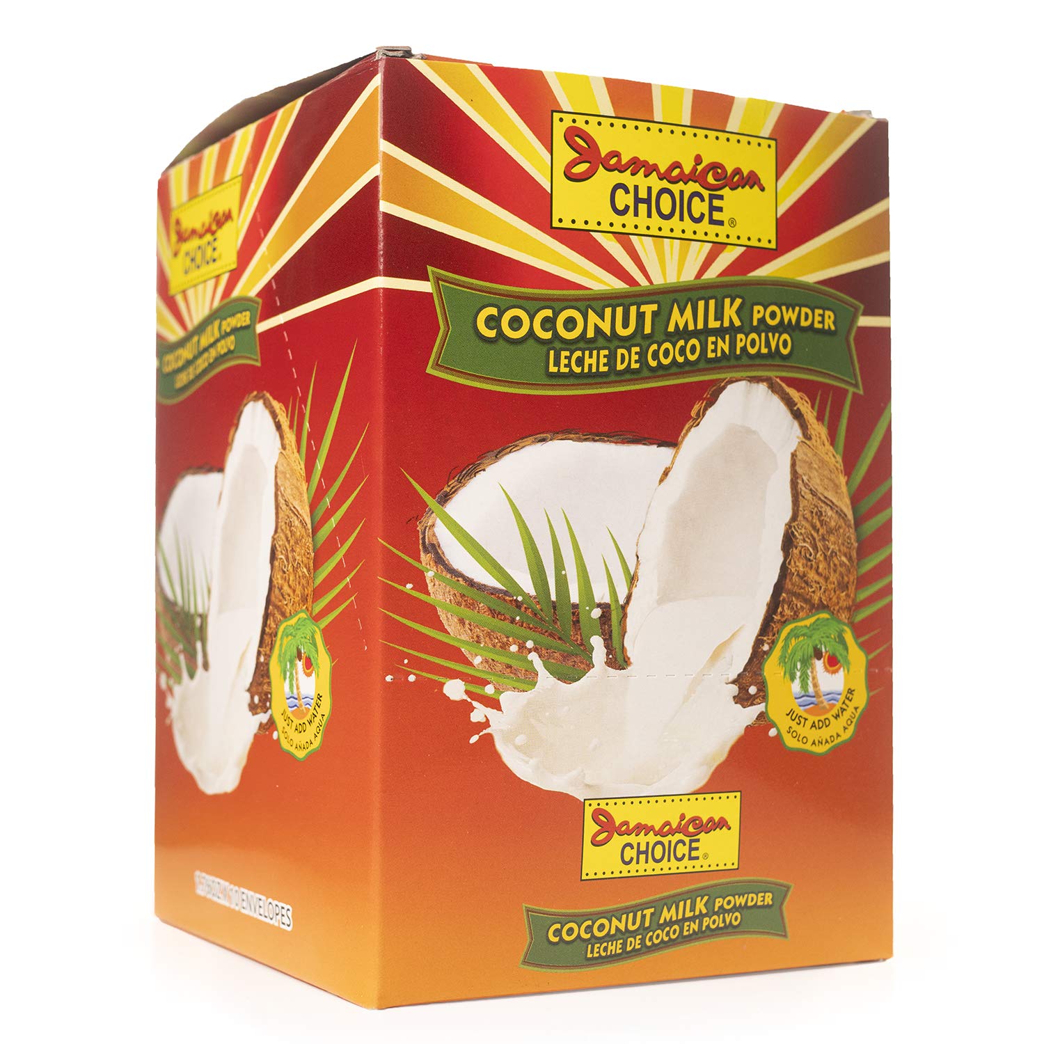 Jamaican Choice Coconut Milk Powder - 10 Packets (1.76 oz Each) | Dairy-Free, Vegan, Gluten-Free | Perfect for Smoothies, Baking & Caribbean Cooking