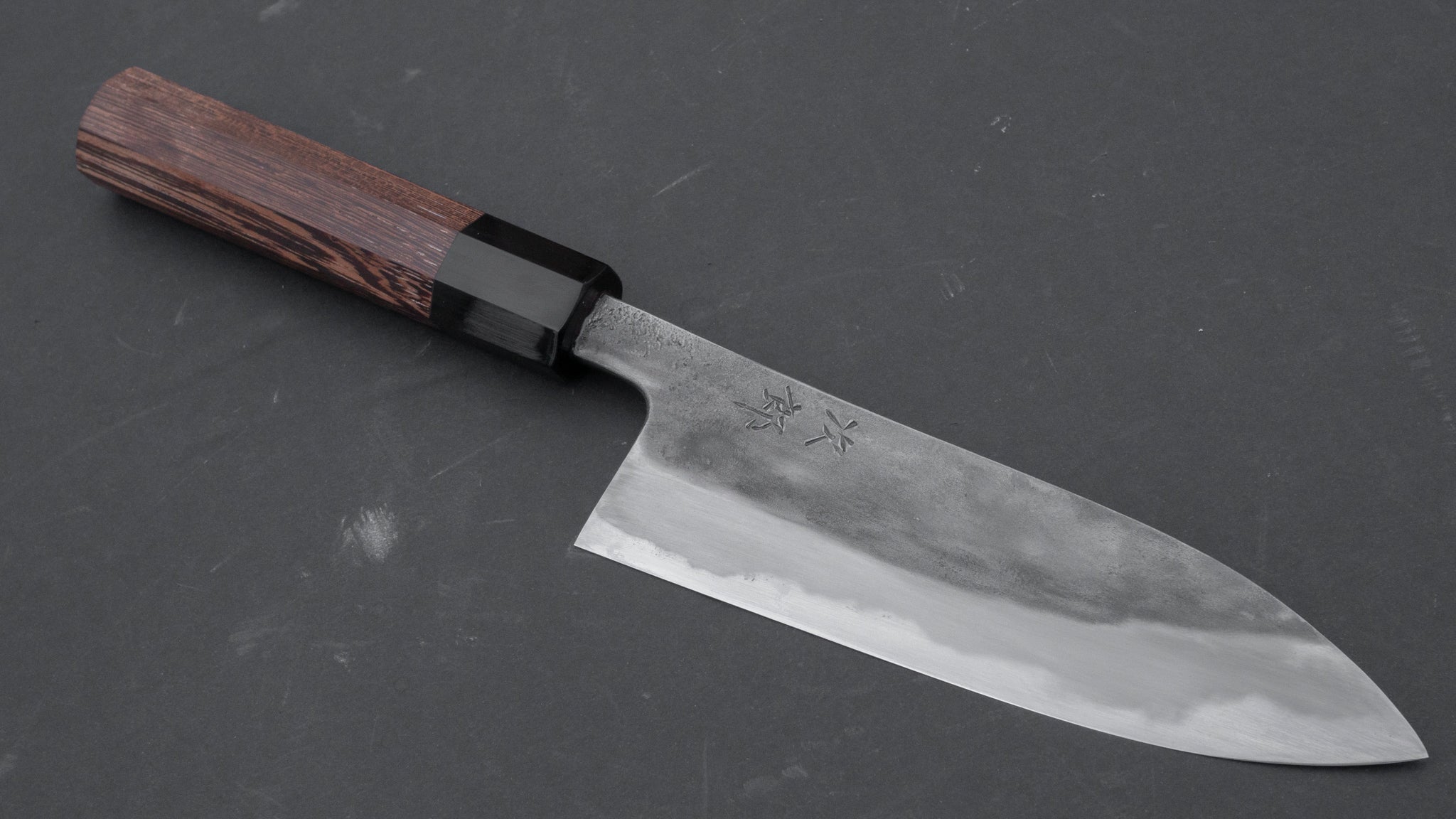 Premium Jiro Tsuchime Wa Santoku Knife 165mm - Japanese High Carbon Steel Blade with Taihei Tagayasan Handle (#062) - Perfect for Sushi, Vegetables & Meat Cutting in Professional Kitchens & Home Cooking