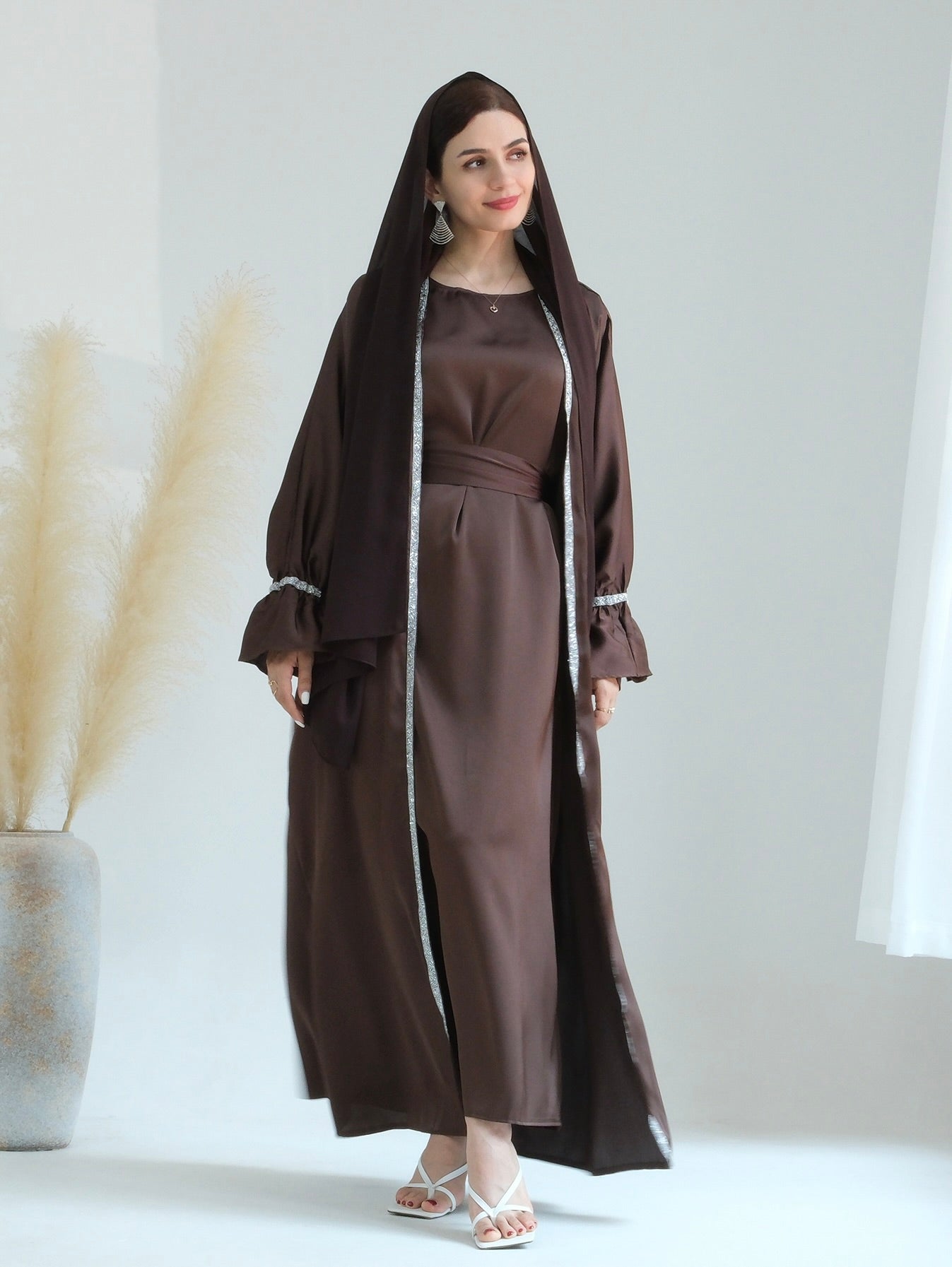 Aria2 Women's 3-Piece Matching Outfit Set - Chocolate Brown Casual Lounge Wear for Home, Travel & Everyday Comfort