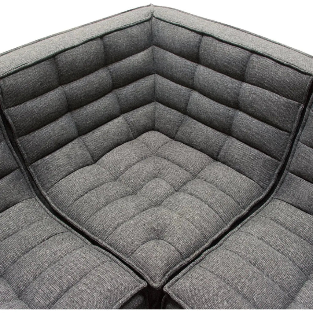 5-Piece Grey Corner Modular Sectional Sofa Set - Modern L-Shaped Couch for Living Room, Lounge & Home Theater