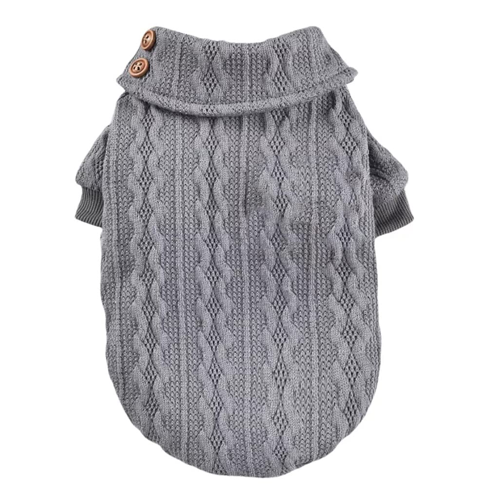 Wavy Knit Dog Sweater for Small Breeds - Autumn & Winter Pet Clothes for Teddy, Pomeranian, Schnauzer | Cozy Button-Up Design (Color D, Size L) - Perfect for Outdoor Walks & Indoor Comfort