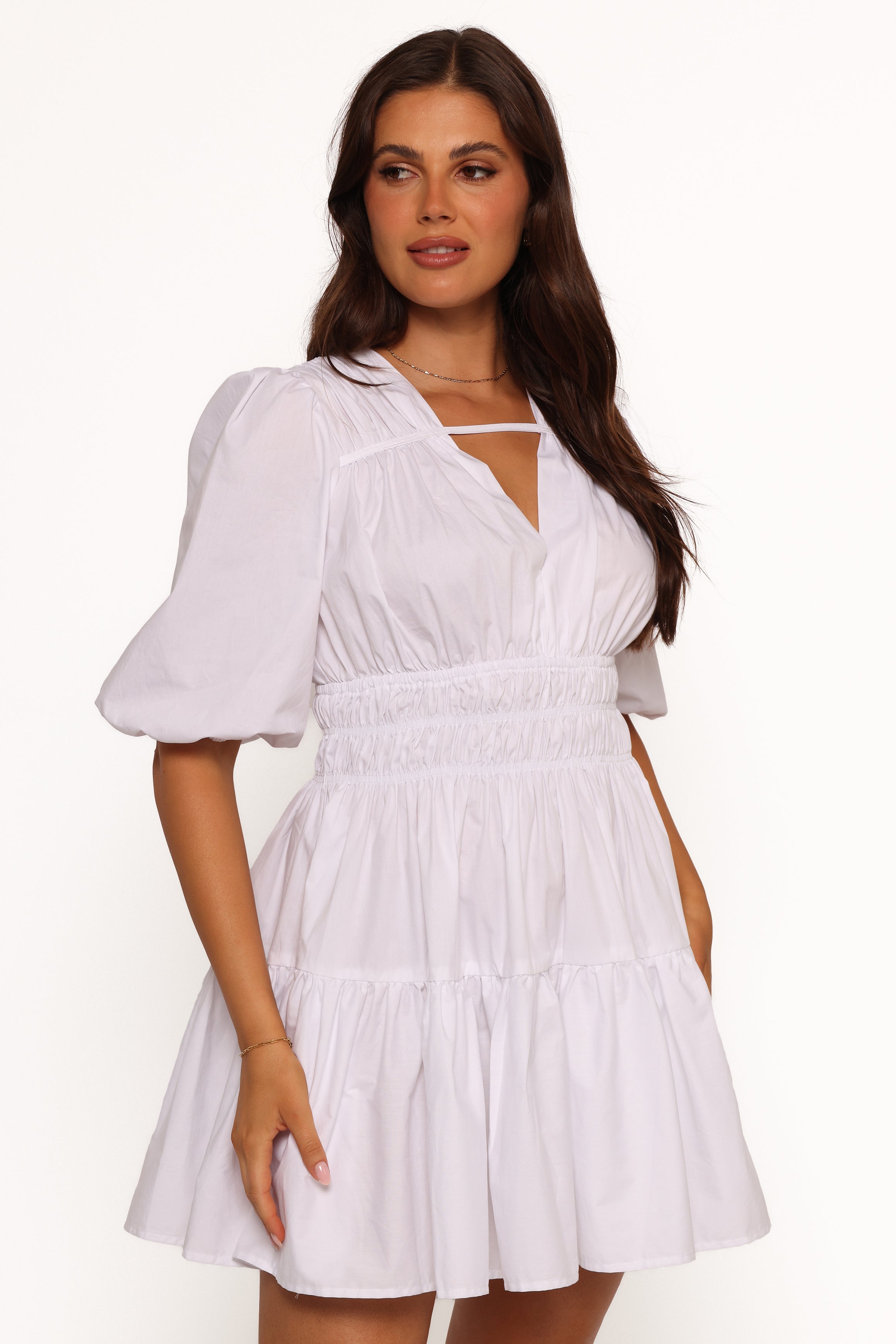 Alessia Mini Dress - White | Elegant Summer Party Dress for Women | Perfect for Weddings, Cocktails & Date Nights