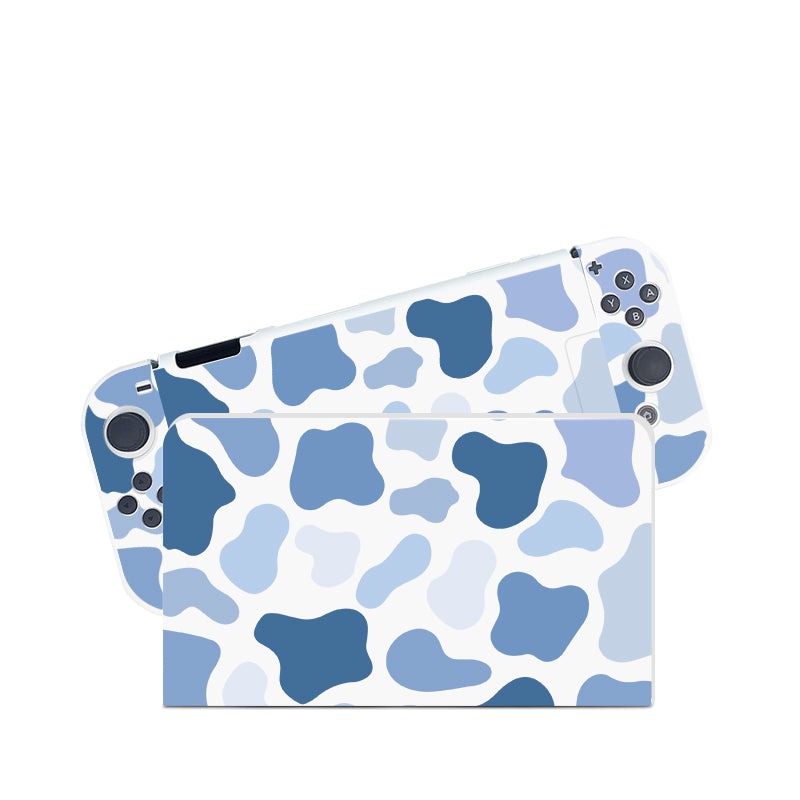 Premium Navy Blue Cow Print Protective Case for Nintendo Switch - Durable Cover for Gaming, Travel & Everyday Use