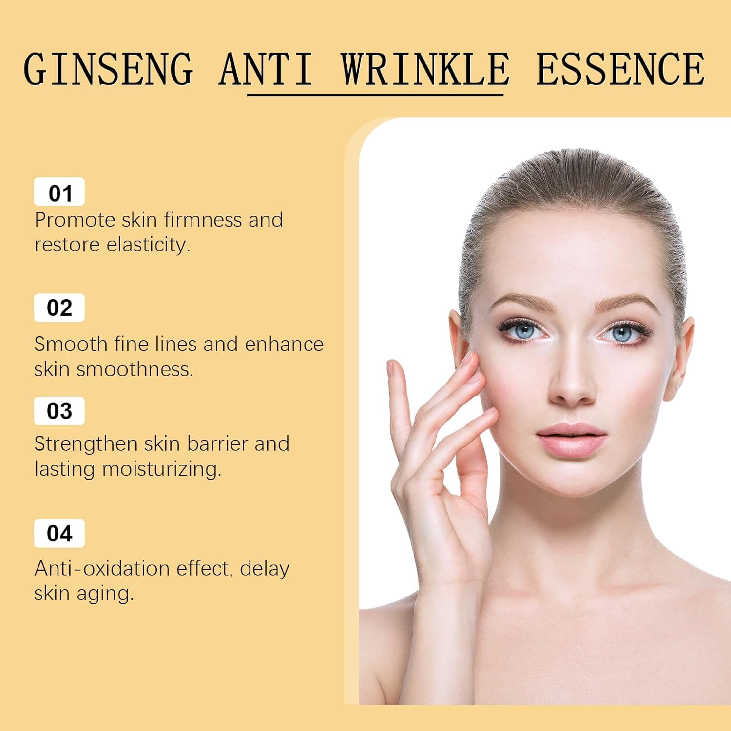 Premium Korean Ginseng Anti-Aging Essence - Hydrating Facial Toner with Multi-Peptide Complex for Wrinkle Reduction & Deep Moisturizing | Fights Fine Lines & Signs of Aging | Perfect for Daily Skincare Routine & Nighttime Rejuvenation (1PC)