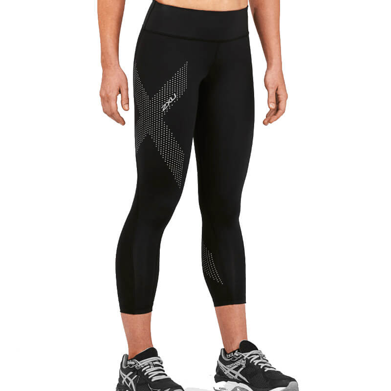 2XU Women's Midrise 3/4 Compression Tights - High Performance Workout Leggings for Running, Yoga & Gym Training