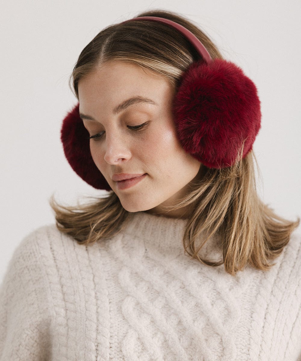 Leena Faux Fur Earmuffs - Winter Warm Ear Muffs for Women & Girls - Soft Plush Fleece Lined - Cold Weather Accessories for Outdoor Activities, Skiing, Snowboarding & Daily Winter Wear