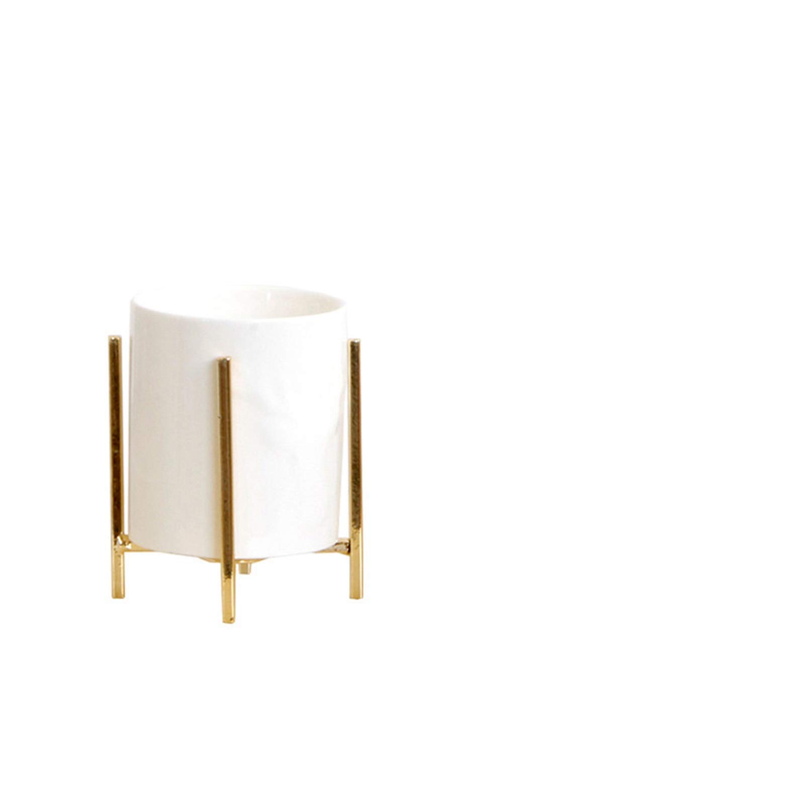 MIAOMSI Large Ceramic Hydroponic Vase - Gold Plated Flower Pot for Home Decor, Desktop Ornament, Indoor Plant Display - Perfect for Living Room, Office & Wedding Centerpieces