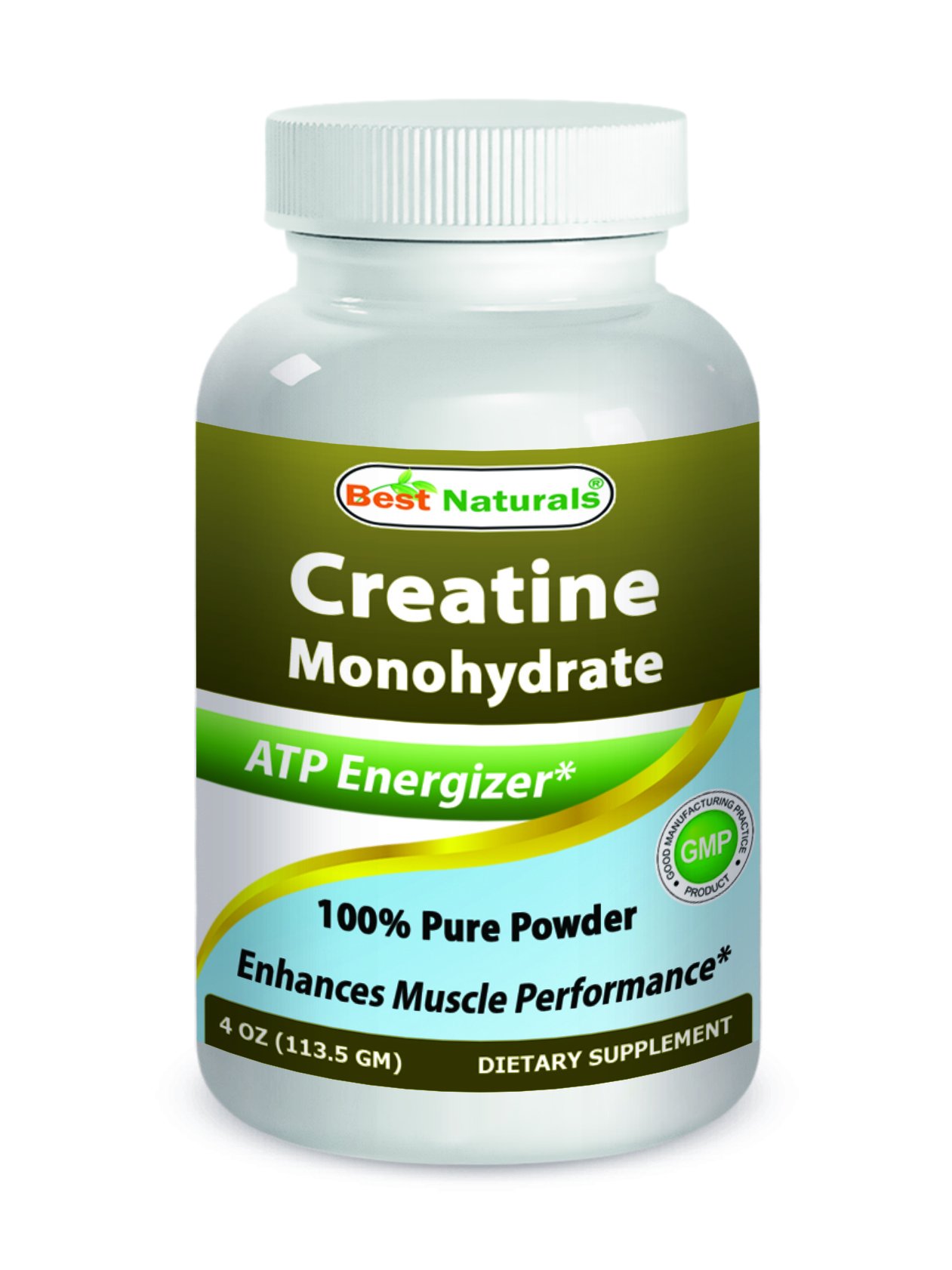 Best Naturals Creatine Monohydrate Powder 4oz (113g) - Pure Unflavored Muscle Building Supplement for Athletes & Bodybuilders - Pre & Post Workout Recovery, Strength Training, Fitness Performance Boost